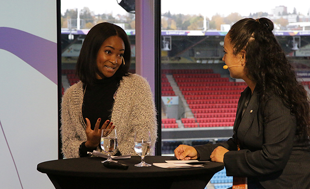 Se opptak fra inkluderingskonferansen og intervjuet med Ezinne Okparebo. Foto: Sofie Torlei Olsen 